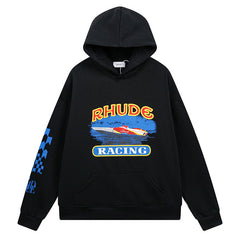 RHUDE Retro rowing autumn and winter loose couple hoodies