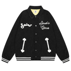 SAINT MICHAEL Joker embroidered corduroy jacket baseball uniform