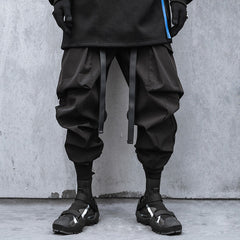 BLACK DARK TECHWEAR PANTS