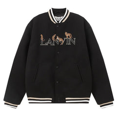 LAVIN Logo Embroidered Leopard Jacket